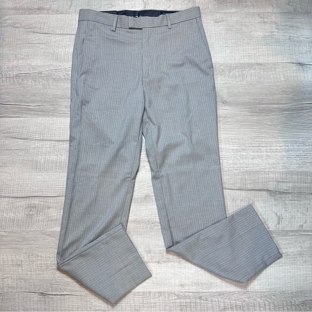 NWT Banana Republic Gray Slim Fit Tailored Performance Striped Pants 30/32